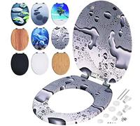 Casaria Copriwater Universale Doppia Chiusura Silenziosa MDF Antibatterico Cerniere Antiruggine