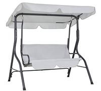 Casaria Dondolo Altalena da Giardino Hollywood 140x112x150cm 2 posti con Tettuccio Parasole Imbottito per Esterno