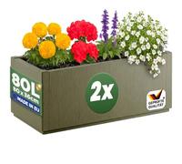 Casaria® Fioriera da Esterno Ethica in Plastica 2x 80L 80x36x35cm