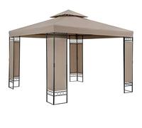Casaria Gazebo Lorca Padiglione 3x3m in Metallo Resistente Idrorepellente con Pannelli Laterali Tendone da Giardino Feste