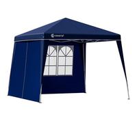 CASARIA® Gazebo pop-up, 3 x 3 m, con 2 parti laterali, colori assortiti, protezione UV 50+, con custodia, impermeabile, pieghevole, tenda pieghevole, festival, colore blu Capri
