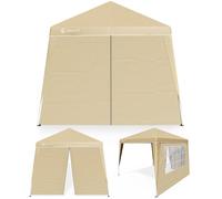 CASARIA® Gazebo pop-up, 3 x 3 m, con 2 parti laterali, colori assortiti, protezione UV 50+, con custodia, impermeabile, pieghevole, tenda pieghevole, festival, capri beige