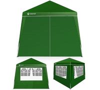 CASARIA® Gazebo pop-up, 3 x 3 m, con 4 parti laterali a scelta di colori, protezione UV 50+, con custodia, impermeabile, pieghevole, tenda per festival, capri, verde
