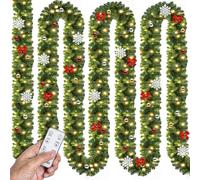 Casaria Ghirlanda Decorazione di Natale con Telecomando 5m 80 LED Timer 7 Modalità di Luce Bianca