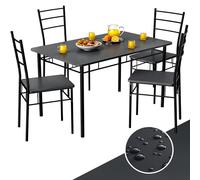 Casaria® Gruppo di Sedute Leo Set 5 Pezzi Tavolo da Pranzo con 4 Sedie Set di Mobili per Sala Cucina Soggiorno Salotto Set da Pranzo Tavoli Sedia