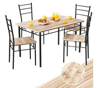 Casaria® Gruppo di Sedute Leo Set 5 Pezzi Tavolo da Pranzo con 4 Sedie Set di Mobili per Sala Cucina Soggiorno Salotto Set da Pranzo Tavoli Sedia