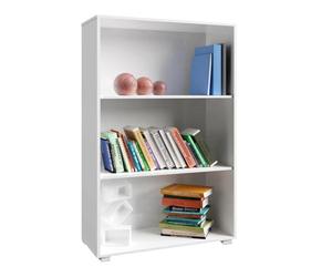 Casaria® Libreria Scaffale Vela 3 Ripiani 115cm Mobile Libri Ufficio Archiviazione Documenti Bianco