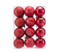 CASARIA® Palline di Natale 24 pz Ø 6cm Opaco Lucido Glitter Addobbi Albero Decorazione Natalizia con Laccetti