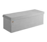 Casaria® Panca Contenitore 76x38cm Pieghevole 2 Scatole Carico Max 300kg Pouf Velluto a Costine Poggiapiedi Cassapanca Soggiorno Portaoggetti