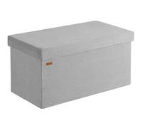 Casaria® Panca Contenitore 76x38cm Pieghevole 2 Scatole Carico Max 300kg Pouf Velluto a Costine Poggiapiedi Cassapanca Soggiorno Portaoggetti