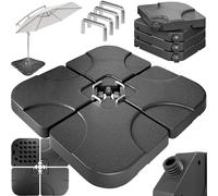 Casaria® Pesi Base Ombrellone 4 Pezzi 80kg 60L Riempibili 105x105x7cm