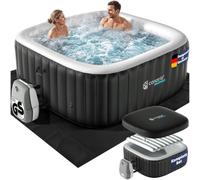 Casaria Piscina Idromassaggio Gonfiabile Quadrata 178 x 178 cm 6 Persone Vasca Spa Esterna Interna 140 Getti Protezione Antigelo con Filtro Accessori