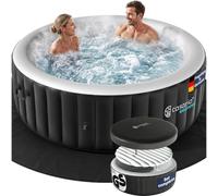 Casaria Piscina Idromassaggio Gonfiabile Rotonda Ø163cm 4 Persone Vasca Spa Esterna Interna Quadrata 100 Getti Protezione Antigelo con Filtro Accessori