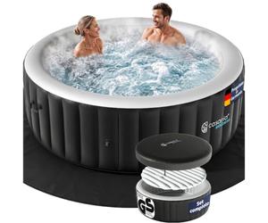 Casaria Piscina Idromassaggio Gonfiabile Rotonda Ø200 cm 4 Persone Vasca Spa Esterna Interna 140 Getti Protezione Antigelo con Filtro Accessori