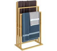 Casaria - Porta asciugamani in bambù, 3 aste in bambù, a forma di scala, per bagno