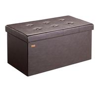 Casaria® Pouf Salvaspazio 80x40x40cm Panca Poggiapiedi Portaoggetti Fodera Imbottita Similpelle Camera Soggiorno Corridoio