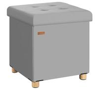 Casaria® Pouf Sgabello 38x38cm Portaoggetti in Velluto Pieghevole con Piedini Poggiapiedi Imbottito Portata 300kg Soggiorno Camera da letto Corridoio