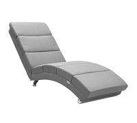 Casaria Relax Lounger XXL London 186x89x55cm Tessuto Soggiorno Ufficio Indoor Chaise Longue Grigio