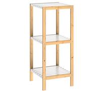 Casaria Scaffale da Bagno & Cucina 3 Ripiani Bambù Mobile a Colonna Portaspezie Scarpiera