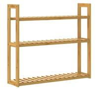 Casaria Scaffale da bagno Mobiletto bamboo bagno 3 Ripiani regolabili 54x60x15cm e alta capacità di carico