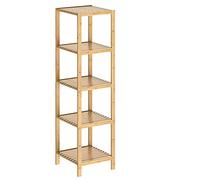 Casaria Scaffale per bagno in bambù 5 ripiani cucina scarpiera salvaspazio scaffali a colonna mobili bagno in legno