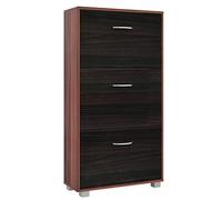 Casaria Scarpiera Mobile per Scarpe Legno Marrone 3 Scompartimenti 115x60x24 cm Scaffale Salvaspazio