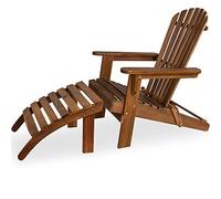 Casaria Sedia Prendisole Adirondack Inlc. Poggiapiedi Legno Acacia Sdraio Mare Pieghevole Giardino