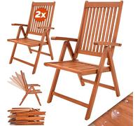 Casaria Set 2 Sedie da Giardino Pieghevoli in Legno