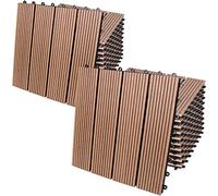 Casaria Set 22 Pezzi Piastrelle da Giardino 30x30cm 2m² in WPC Resistente Mattonelle ad Incastro per Pavimento Terrazza Balcone Esterno Sistema a Clic