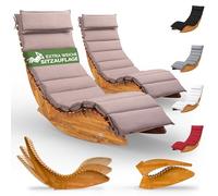 Casaria® Set 2X Lettino Prendisole in Legno con Cuscino 195x60cm Portata 160 kg Certificato FSC® Lettini da Giardino Sdraio Pieghevole Ergonomica