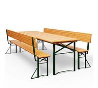 Casaria Set Mobili Stile Birreria 2X Panche da Sagra con Schienale 1x Tavolo 170x70x75 cm Salottino Esterno Feste Giardino