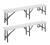 CASARIA® Set 2X Panchine Pieghevoli Birreria Richiudibili 183x28x44cm Trasportatili Panca Campeggio Giardino per 8 Persone