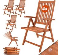 Casaria Set 4 Sedie Giardino Vanamo Legno Eucalipto