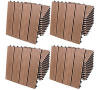 Casaria Set 44 Pezzi Piastrelle da Giardino 30x30cm 4m² in WPC Resistente Mattonelle ad Incastro per Pavimento Terrazza Balcone Esterno Sistema a Clic