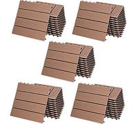 Casaria Set 55 Pezzi Piastrelle da Giardino 30x30cm 5m² in WPC Resistente Mattonelle ad Incastro per Pavimento Terrazza Balcone Esterno Sistema a Clic