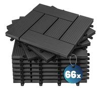Casaria Set 66 Pezzi Piastrelle da Giardino 30x30cm 6m² in WPC Resistente Mattonelle ad Incastro per Pavimento Terrazza Balcone Esterno Sistema a Clic