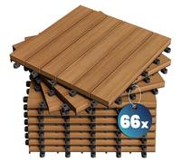 CASARIA Set 66x Piastrelle in Legno Acacia 6 m²