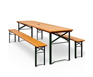 Casaria Set da Birreria 1x Tavolo 2x Panche in Legno 170cm