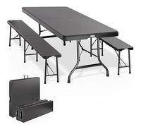 Casaria® Set da Birreria Pieghevole in Plastica 180cm Tavolo 2 Panche