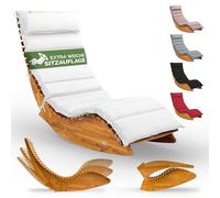 Casaria® Set Lettino Prendisole in Legno con Cuscino 195x60cm Portata 160 kg Certificato FSC® Lettini da Giardino Sdraio Pieghevole Ergonomica