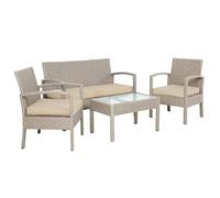 Casaria Set Lounge Tavolo da Giardino in Polyrattan Mobili da Esterno