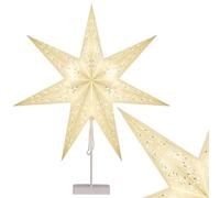 Casaria Stella di Natale Led in Carta con Base 60cm a Batteria Pieghevole Stelle Luminose in 3D