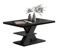 Casaria® Tavolino Detroit 90x60x45cm da Divano 2 Ripiani in Legno Carico Max 50kg Antigraffio Tavolo da Caffé Soggiorno Design Moderno