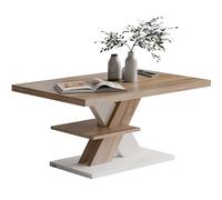 Casaria® Tavolino Detroit 90x60x45cm da Divano 2 Ripiani in Legno Carico Max 50kg Antigraffio Tavolo da Caffé Soggiorno Design Moderno