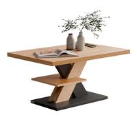 Casaria® Tavolino Detroit 90x60x45cm da Divano 2 Ripiani in Legno Carico Max 50kg Antigraffio Tavolo da Caffé Soggiorno Design Moderno