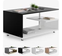 Casaria® Tavolino Orlando 95x55x50cm 3 Ripiani Legno Regolabile in Altezza Tavolo Basso da Caffé Salotto da Divano Design Moderno