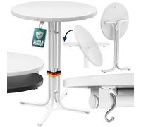 Casaria® Tavolo da Bar 70x110cm Pieghevole Rotondo Stabile Giardino Alto Bistrot Festa Tavolo da Birra Bianco