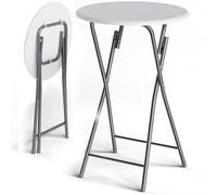 Casaria Tavolo Pieghevole da Bar Ø 60 cm Metallo & Legno
