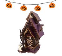 Casas Del Villaggio Halloween Terrorismo Illuminato Rustico 3D per