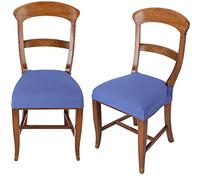 Casatessile Antimacchia Coppia Coprisedia da Cucina e Ufficio - Tessuto Elasticizzato - Made in Italy - Copri Seduta per Sedie - Bluette